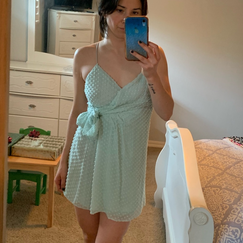 Alice + Olivia Soft Blue, Baby Doll / Mini Party Dress